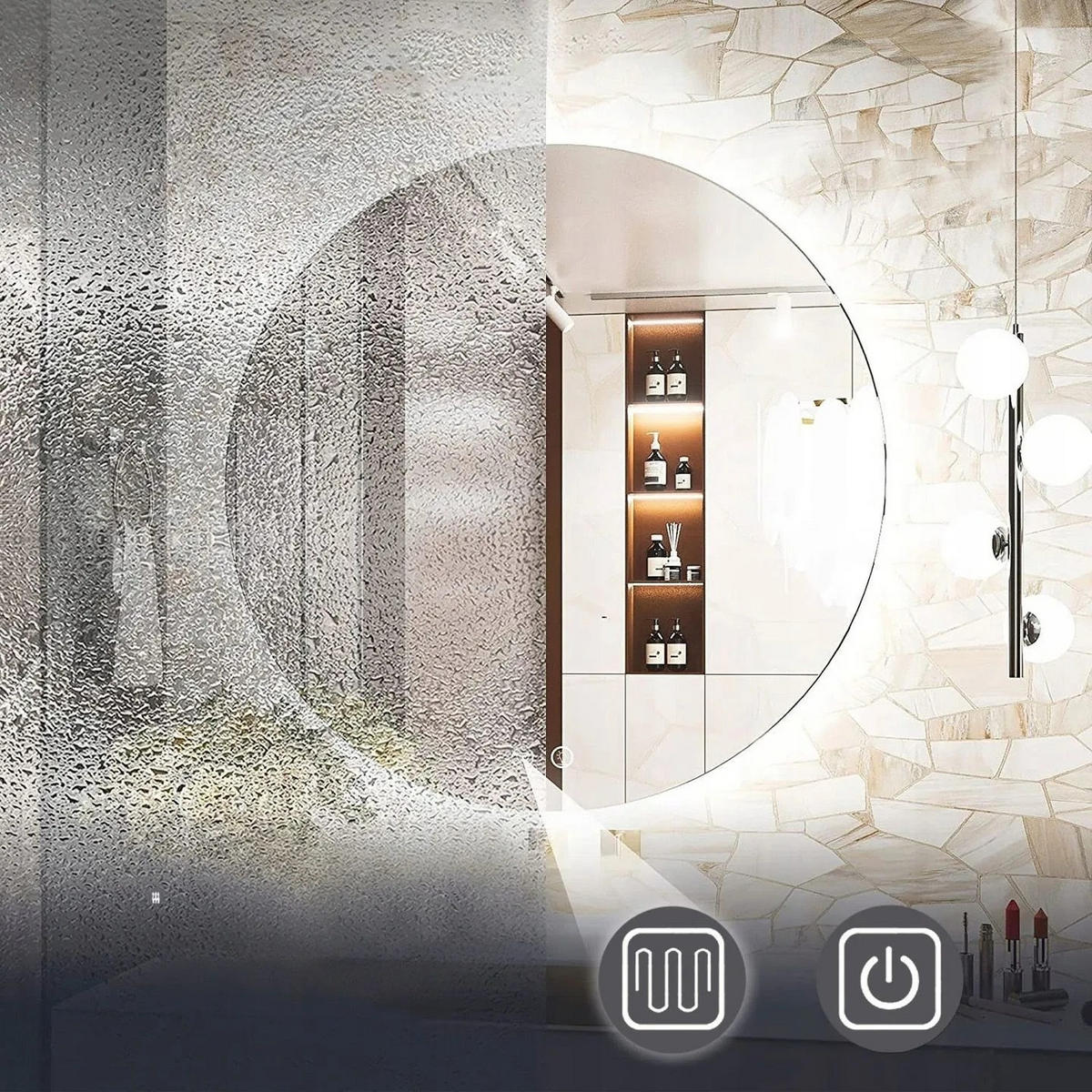 SPIEGEL Rea Led 100cm Hzj100 - Transparent, Glas (100/100/100cm) - REA