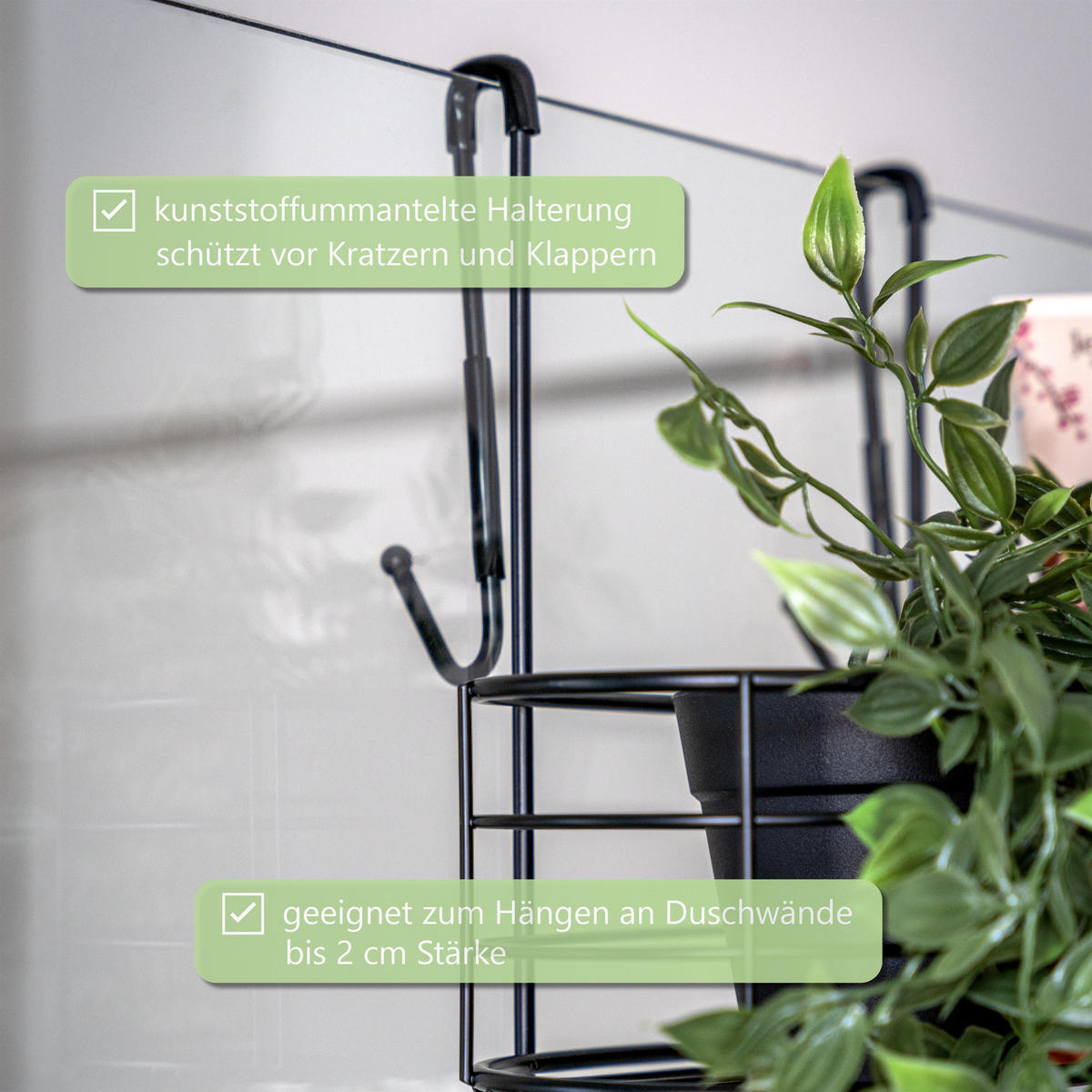 DUSCHREGAL, schwarz, Stahl - Schwarz, Metall (28.5/75.5/18cm) - bremermann