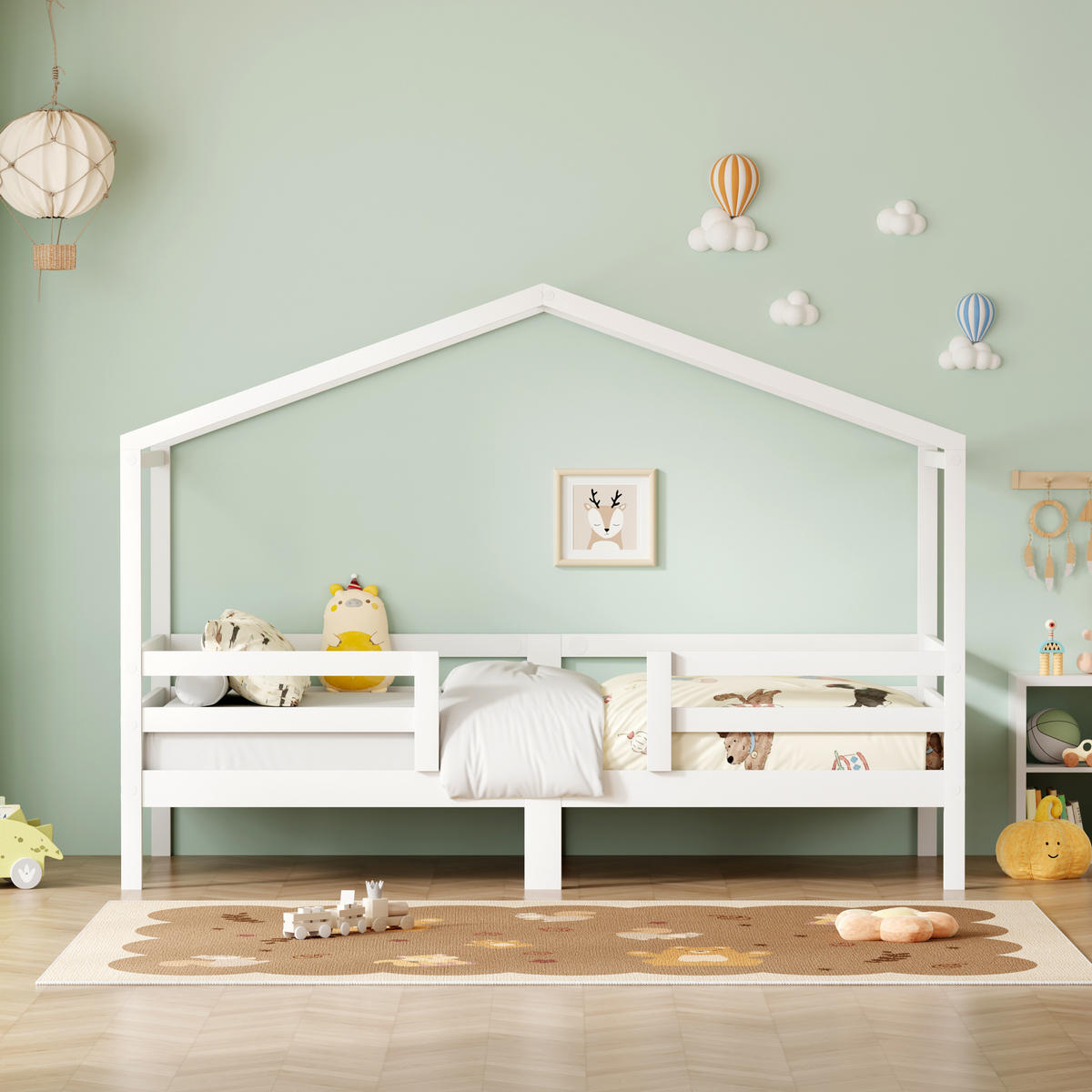 KINDERBETT 90/200 cm Weiß - Weiß, Holz