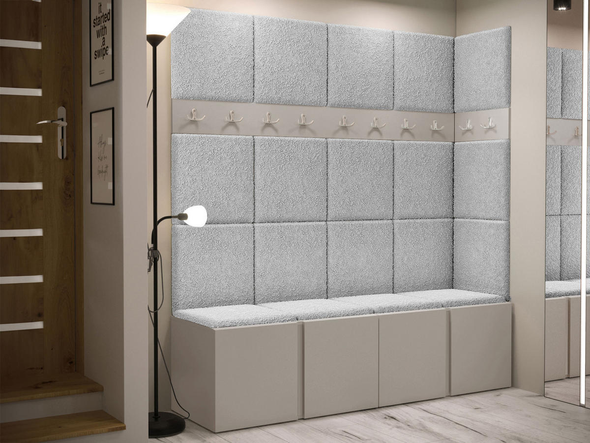 GARDEROBEN-SET Orion II - Kaschmir/Hellgrau, Holzwerkstoff/Kunststoff (168/186/46cm) - MIRJAN24