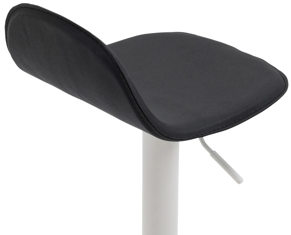 BARHOCKER Lederlook schwarz - Schwarz/Weiß, Textil/Metall (39/73/41cm) - CLP