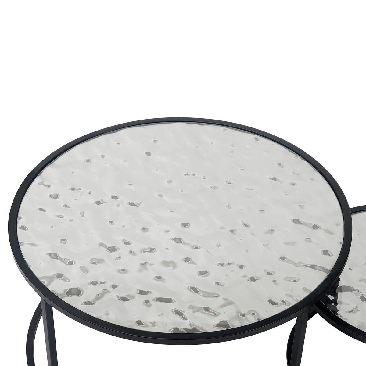 COUCHTISCH - 2-teilig - Silber / Schwarz - Metall - Silberfarben/Schwarz, Metall (80/80/45cm) - home24