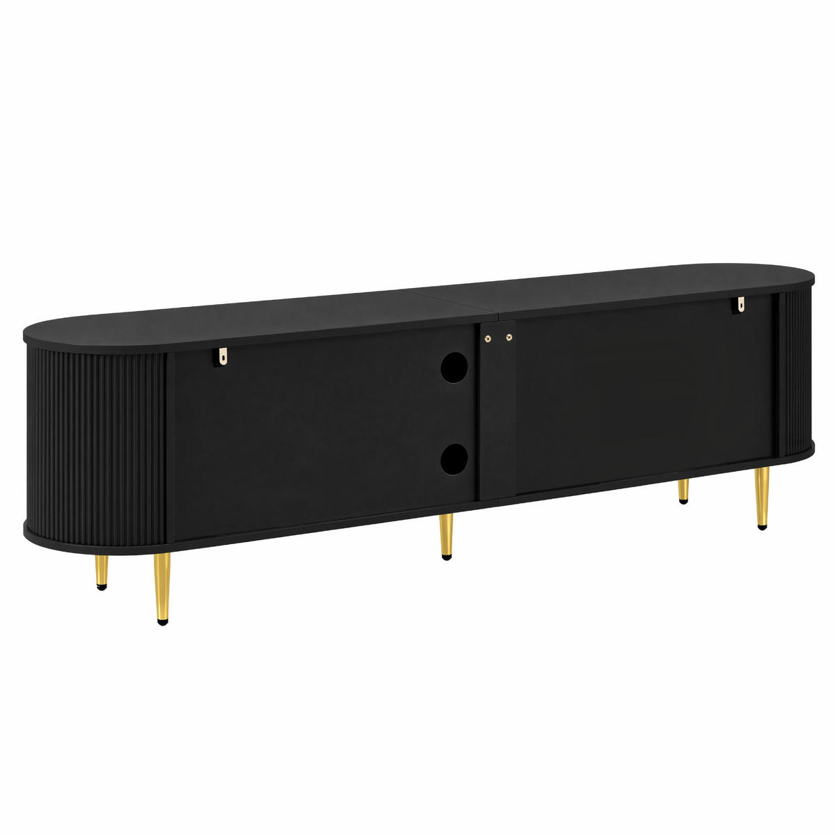 TV-ELEMENT 180/40/53 cm Schwarz mit 4 Schublade - Schwarz, Holz (180/53/40cm) - Oxeza