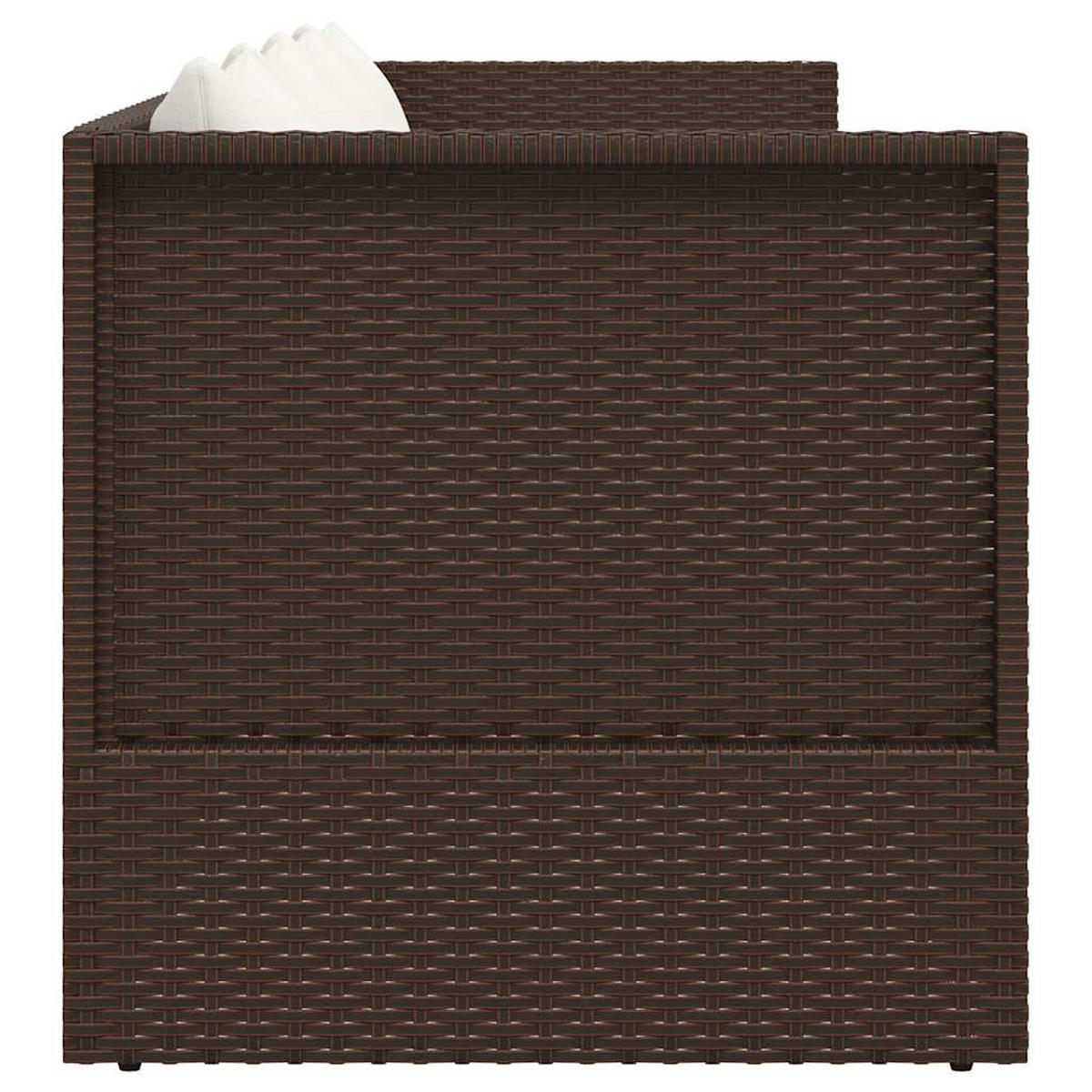 SONNENLIEGE mit Kissen, verstellbar, 200/60/58 cm, aus Poly Rattan, Braun und Cremeweiß - Creme/Braun, Kunststoff/Textil (60/58/200cm) - vidaXL