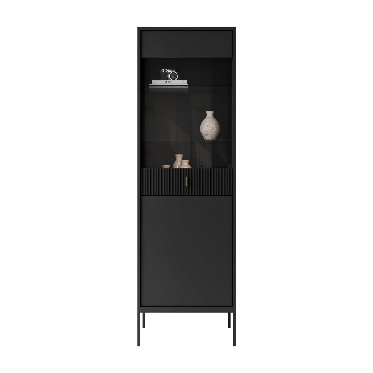 Lookway Vitrine Schwarz 54x175x39 cm