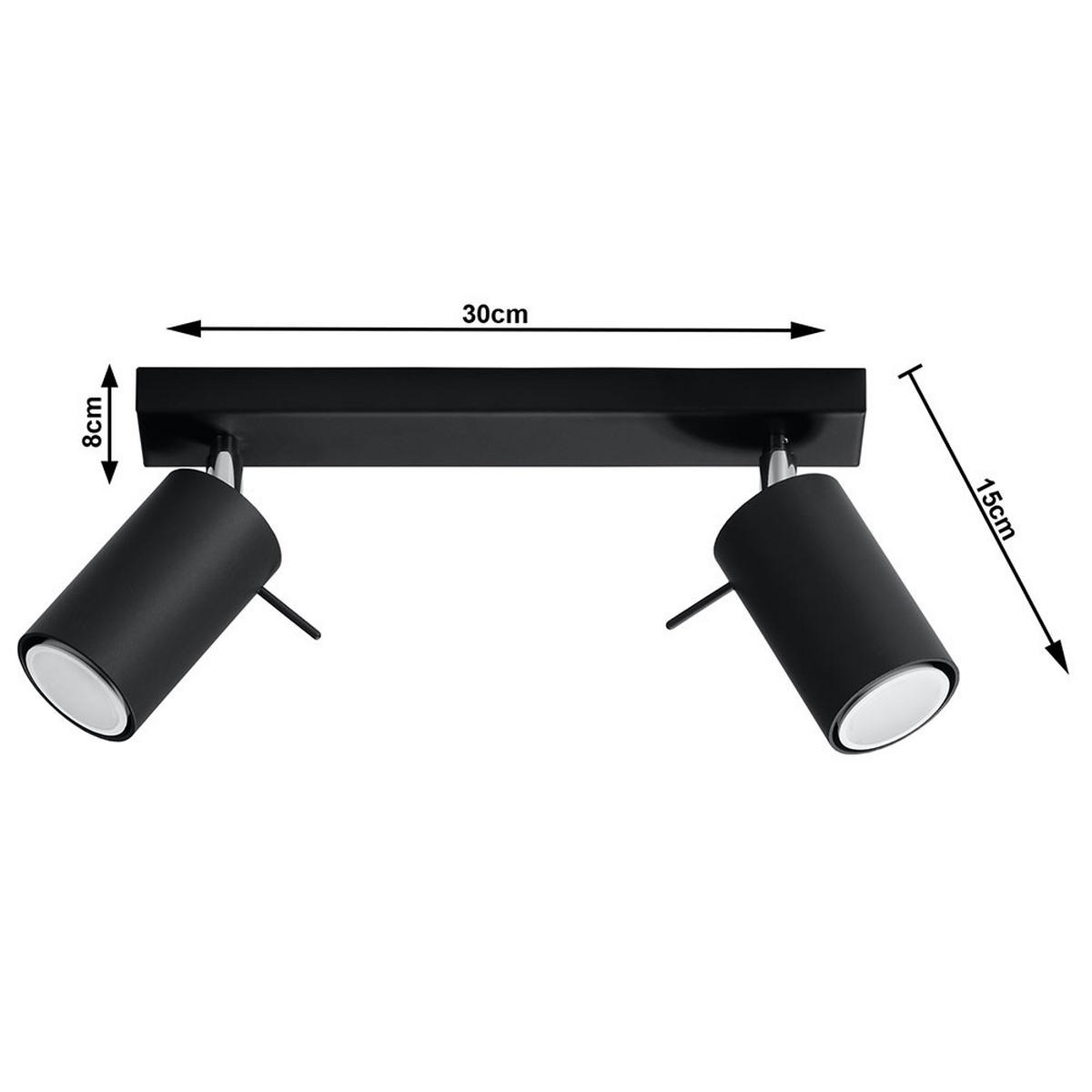 DECKENLEUCHTE Stahl Schwarz RING 2 - Schwarz, Metall (30/8/15cm)