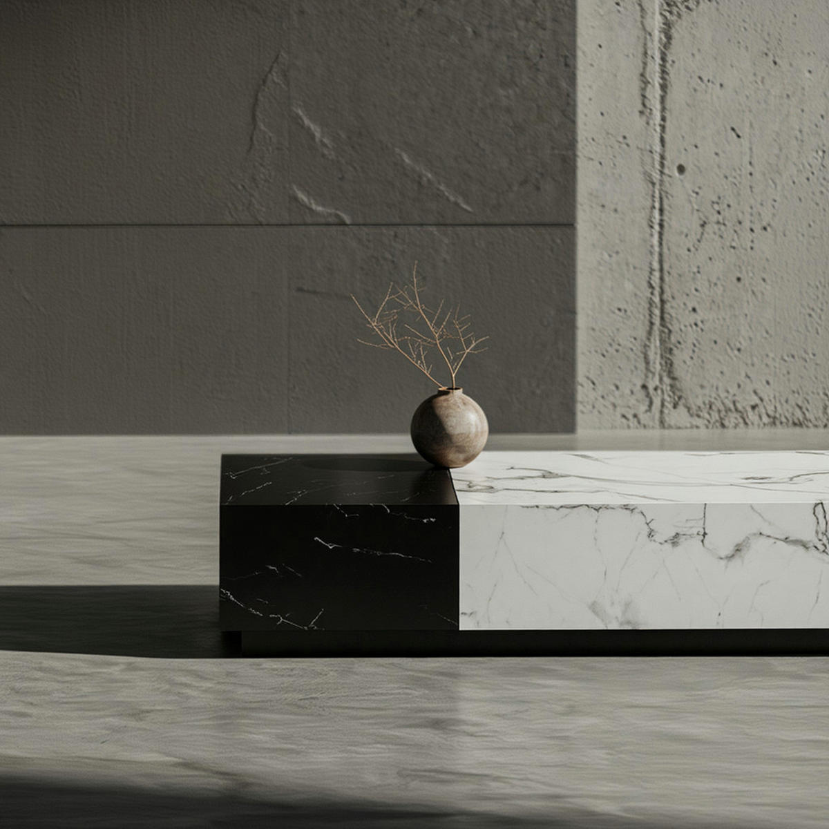 COUCHTISCH Weiß Schwarz Marmor-Optik 120x60x28 cm mit Schubladen und Stauraum - Schwarz/Weiß, Holzwerkstoff (60/120/28cm) - KADIMA DESIGN