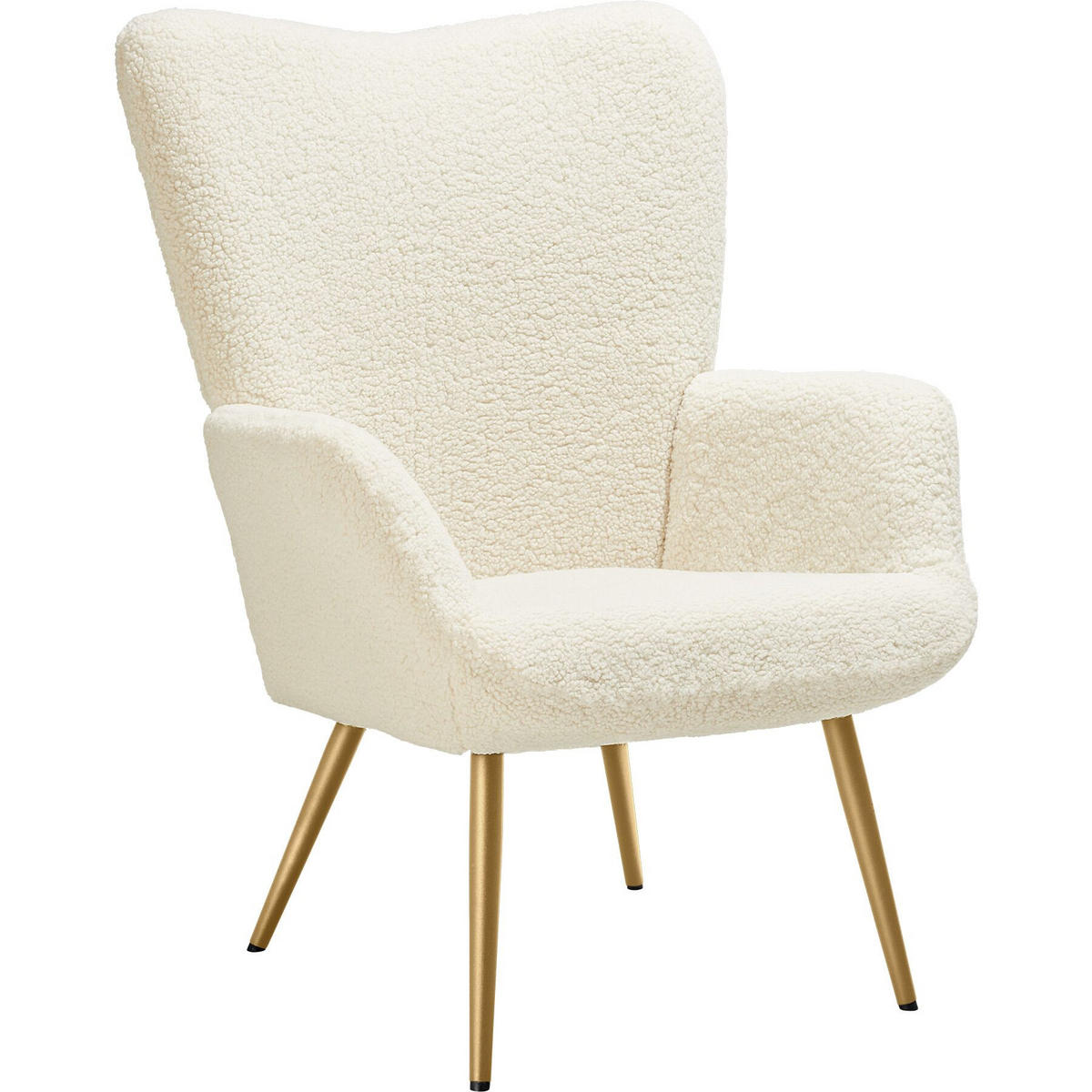 SESSEL Hygge,72 x 76 x 100,5 cm,Bouclé creme/gold - Goldfarben/Creme, Kunststoff (72/100.5/76cm) - tectake