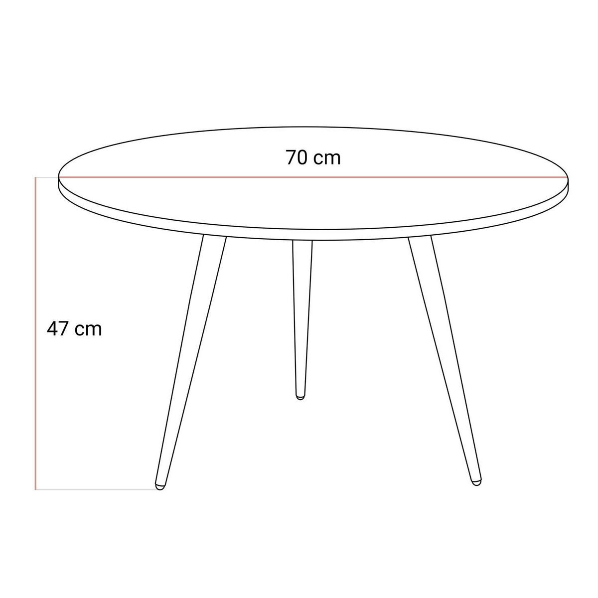 COUCHTISCH SOLEIL GOLD Schwarz Marmor, 70cm - Schwarz, Holzwerkstoff (50/70/47cm) - Lookway