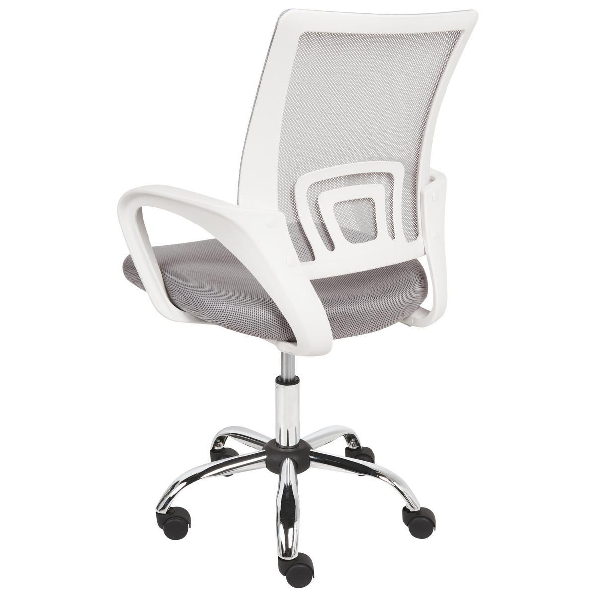 BÜROSTUHL Hellgrau Solid - Silberfarben/Weiß, Textil (60/88/60cm) - Beliani