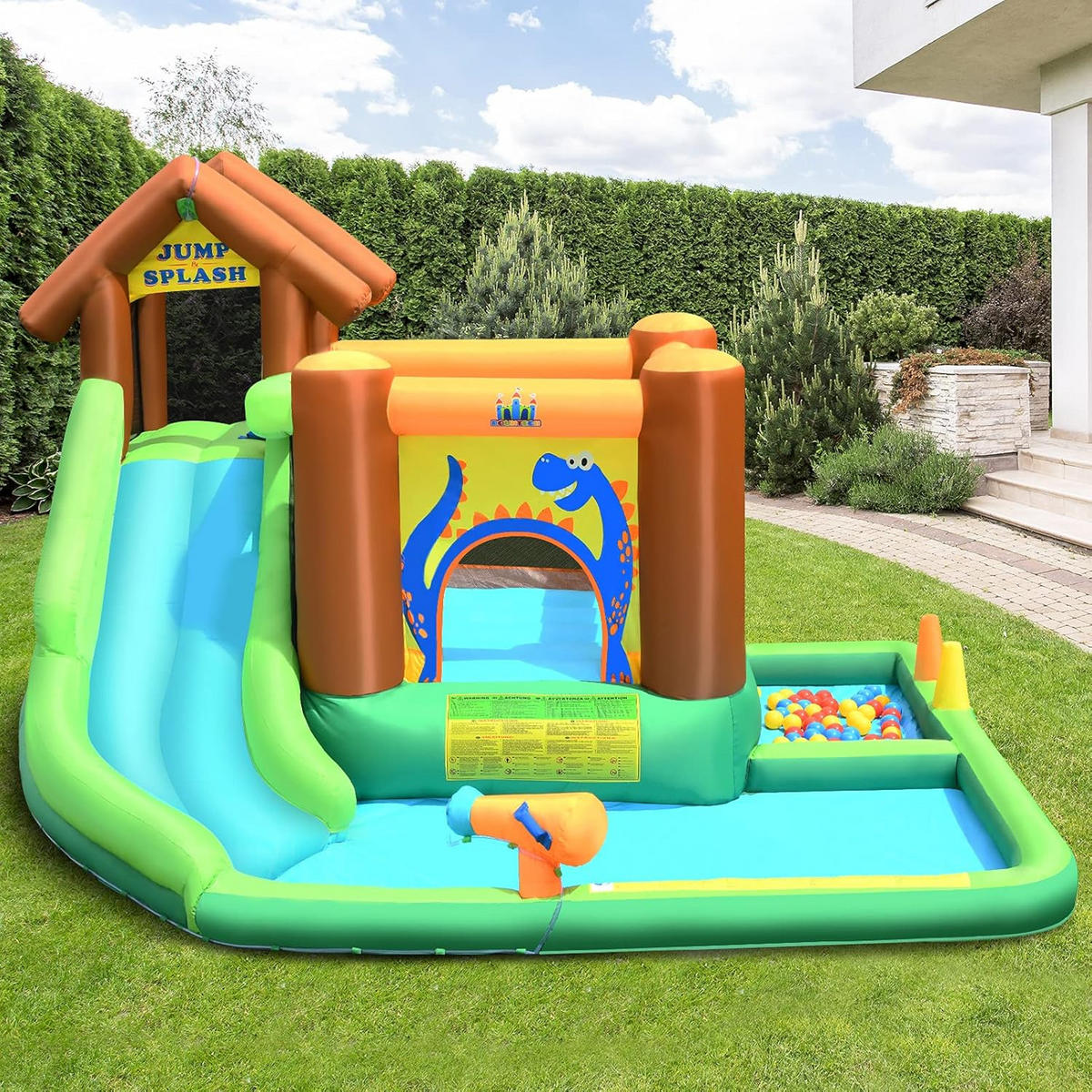 HÜPFBURG 230cm Multicoloured - Multicolor, Kunststoff (368/303/230cm) - COSTWAY