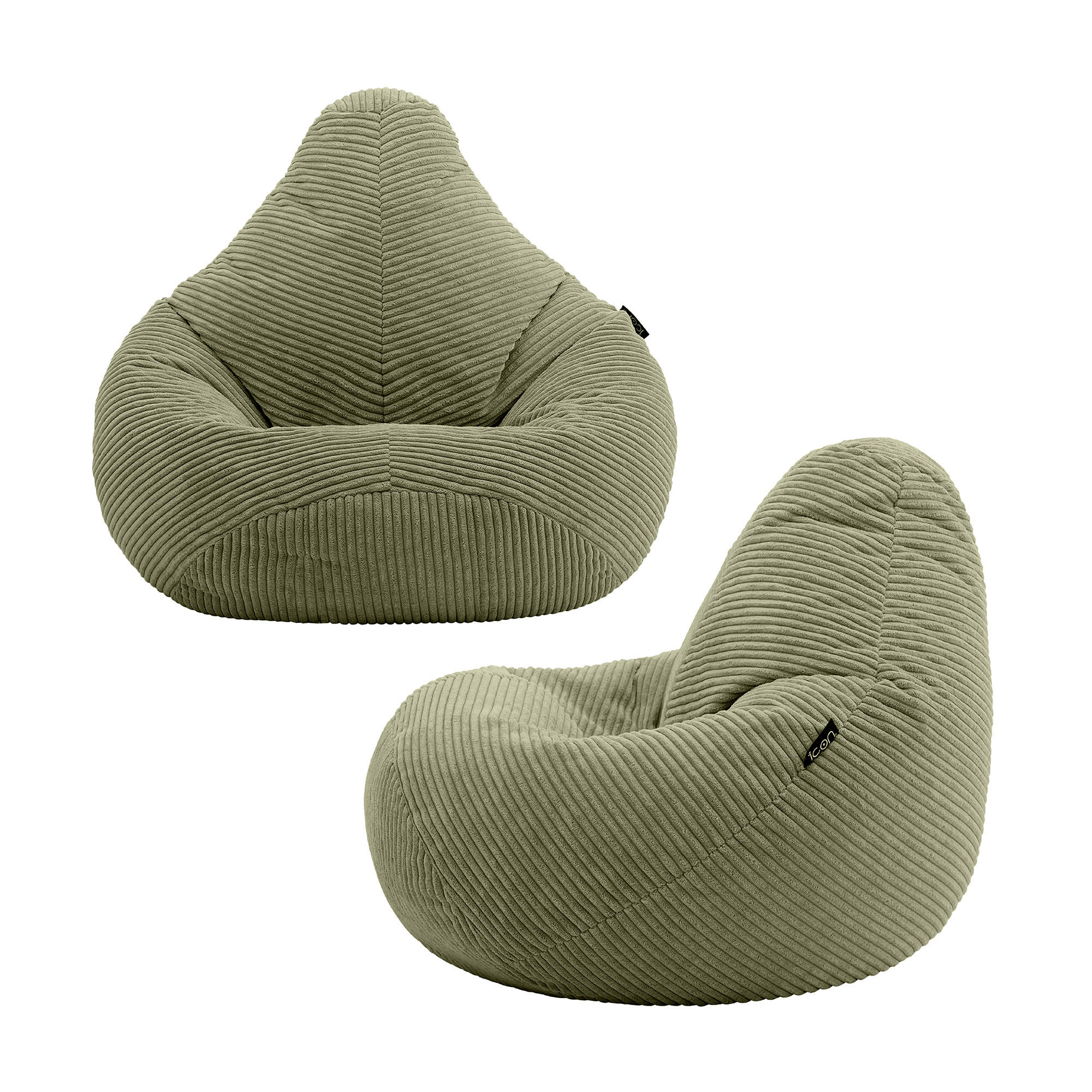 SITZSACK für Kinder Sessel aus Cord 2-tlg. - Salbeigrün, Textil (69/59/65cm) - icon