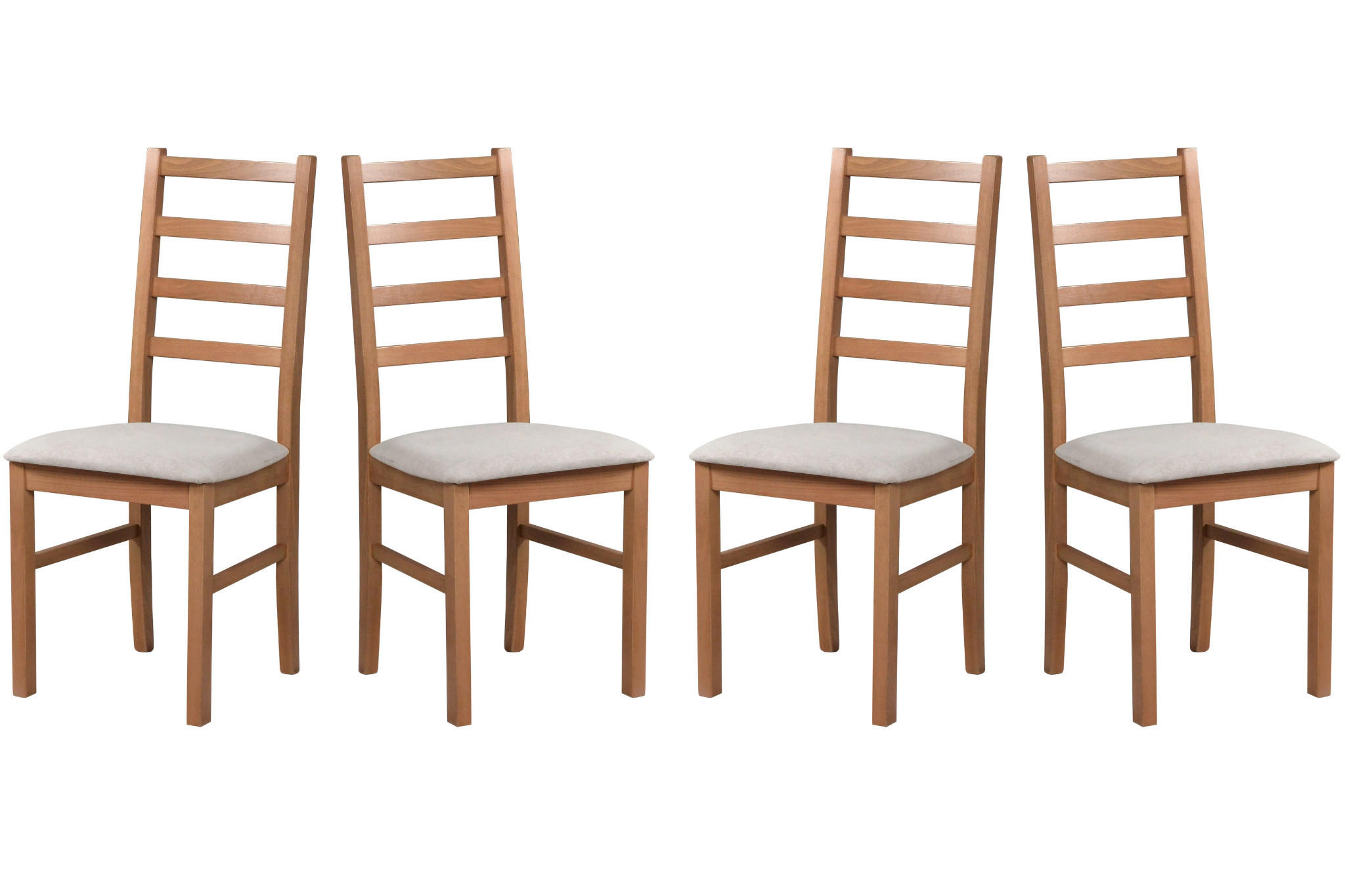 ESSZIMMERSTUHL - Set 4x Nilo 8, hell nussbaum, soro 23  - Beige/Nussbaumfarben, Holz (43/94/40cm) - Leaf Design