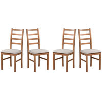 ESSZIMMERSTUHL - Set 4x Nilo 8, hell nussbaum, soro 23  - Beige/Nussbaumfarben, Holz (43/94/40cm) - Leaf Design