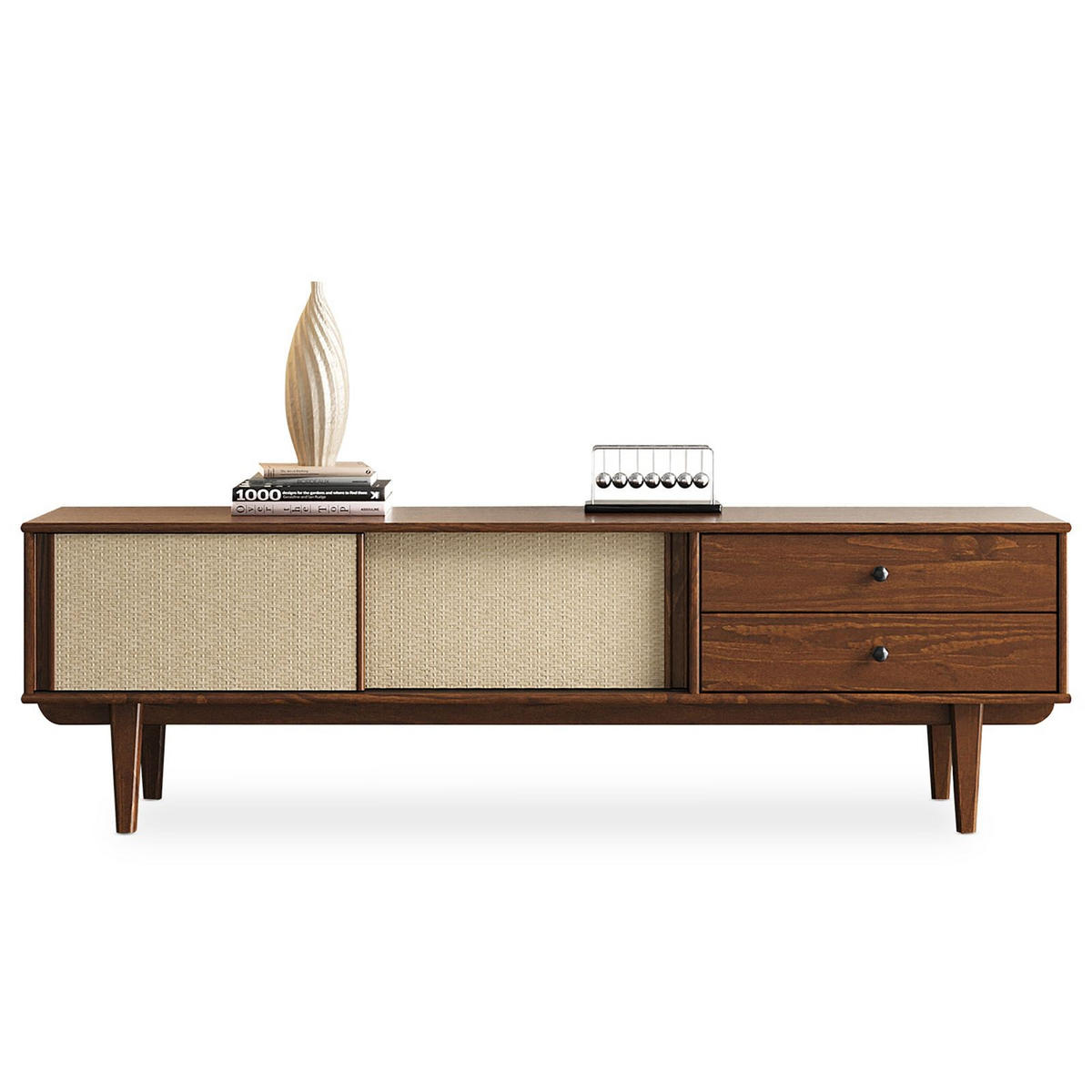 LOWBOARD SIMONA - Kastanienfarben, Holz (175/52/41cm) - IDIMEX