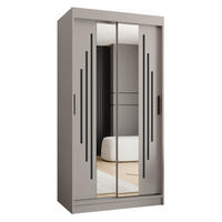 ŠATNÍ skříň s posuvnými dveřmi 200/100/62 2dveřová - černá/kašmírová, dřevo/plast (100/200/62cm)