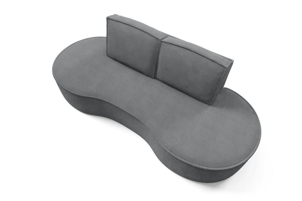SOFA Flow Graphit, mit Kissen in Curio Stoff - Graphitfarben, Holzwerkstoff (234/88/101cm) - Bettso