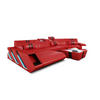 WOHNLANDSCHAFT Apollonia C - Rot, Leder (420/78/190cm) - Sofa Dreams