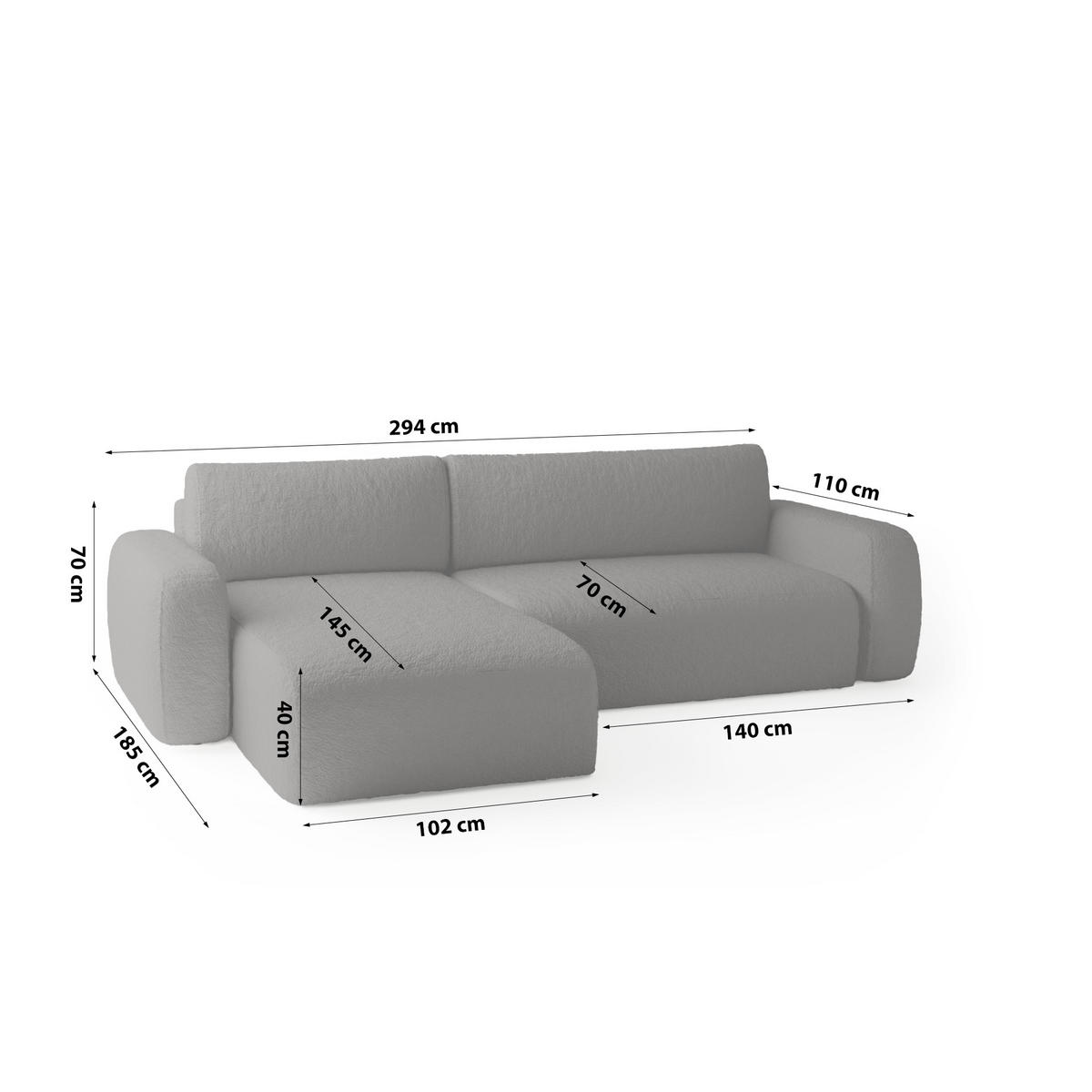 ECKSOFA Eckcouch Varde Universelle Graphite - Grau, Textil (294/185cm) - Fedve
