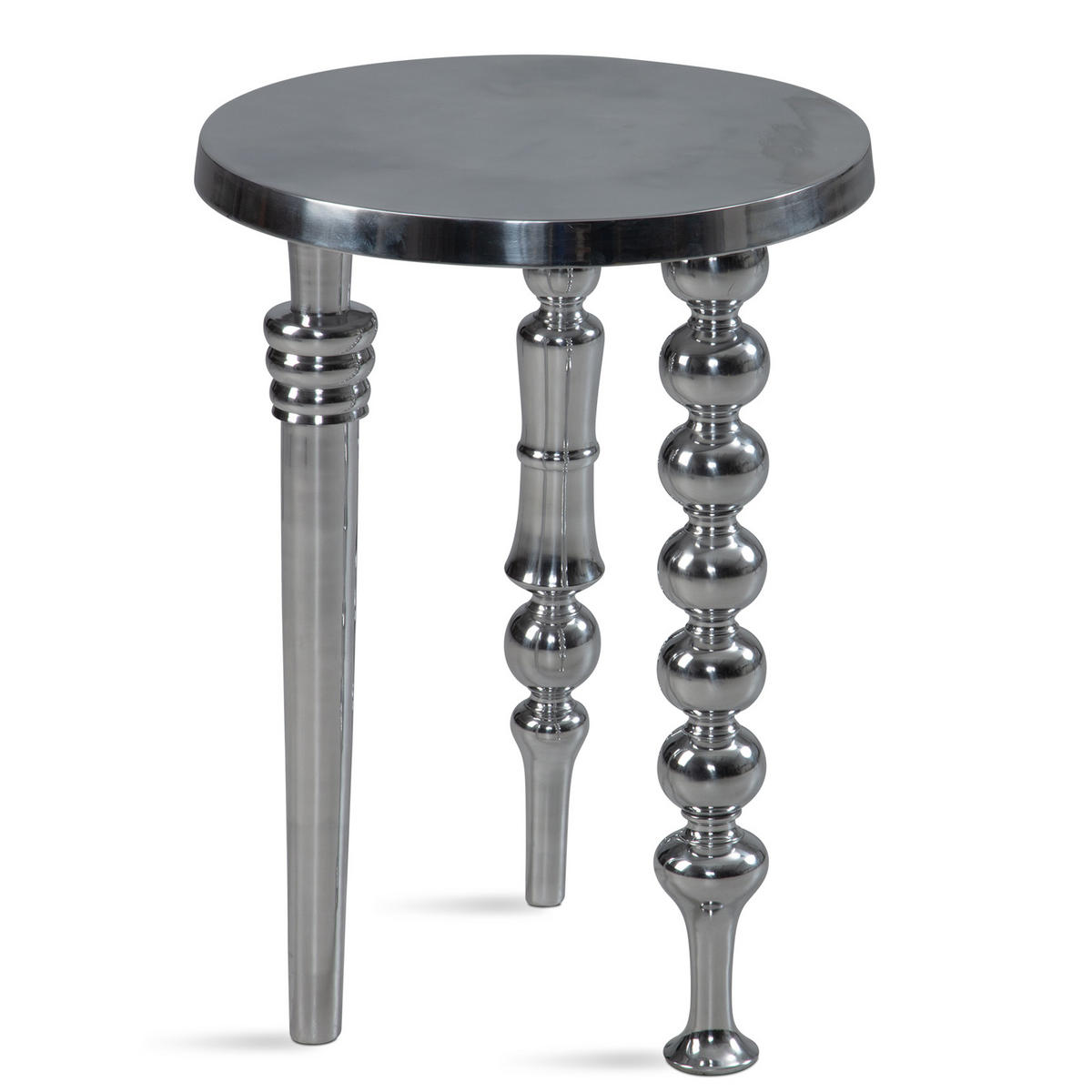 BEISTELLTISCH – Aluminium Silber Dreibein Design 44x44x63 cm - Silberfarben, Metall (44/44/63cm) - KADIMA DESIGN