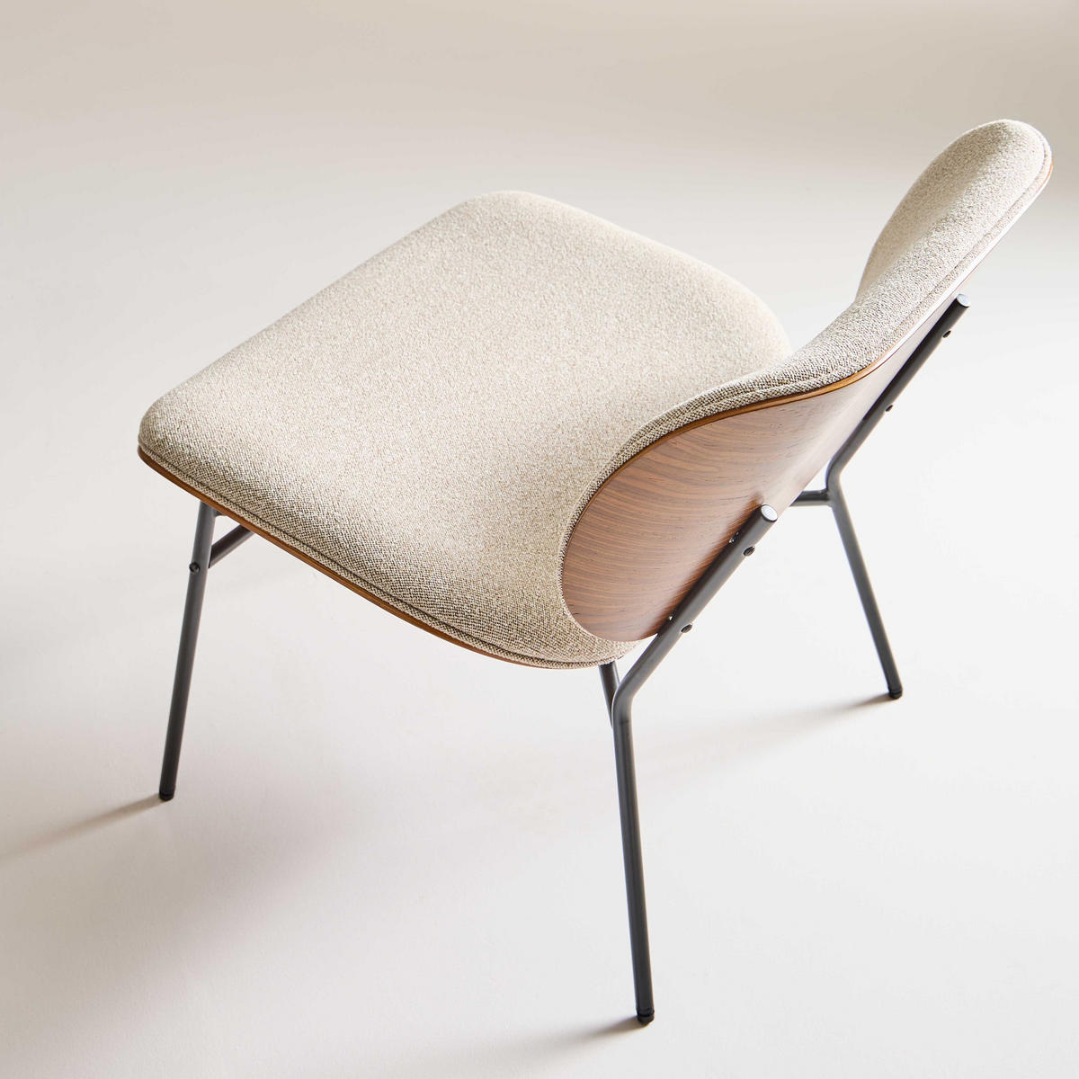 POLSTERSTUHL aus naturfarbenem stoff serge 62/65/68 cm - Braun, Holz (71/68/71cm) - Signature