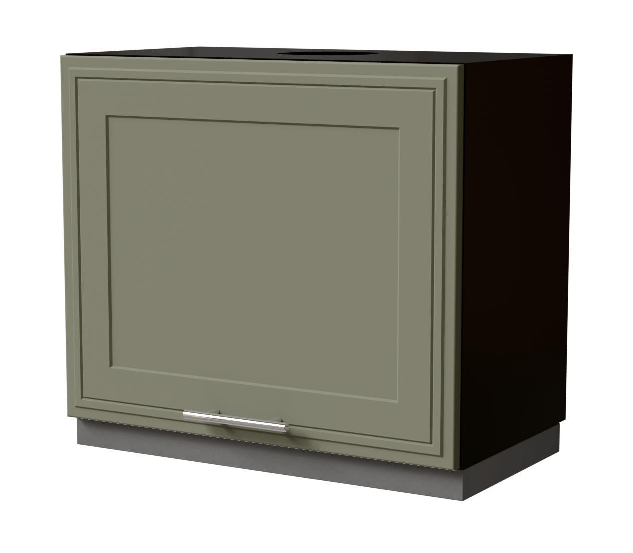 WRASENSCHRANK Salo W8/60 Schwarz / Reed Green Matt 60 / 32,5 / 50cm - Schwarz/Grün, Holz/Holzwerkstoff (60/50/32.5cm) - Feldmann-Wohnen