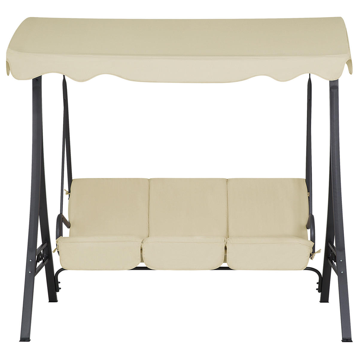 HOLLYWOODSCHAUKEL Sonnendach beige Garbo - Beige, Textil (185/184/112cm) - Beliani
