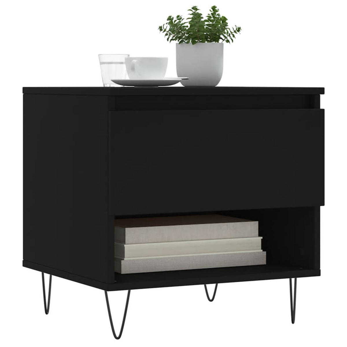 COUCHTISCH Schwarz 50x46x50 cm Holzwerkstoff - Schwarz, Holzwerkstoff (50/46/50cm) - furnicato