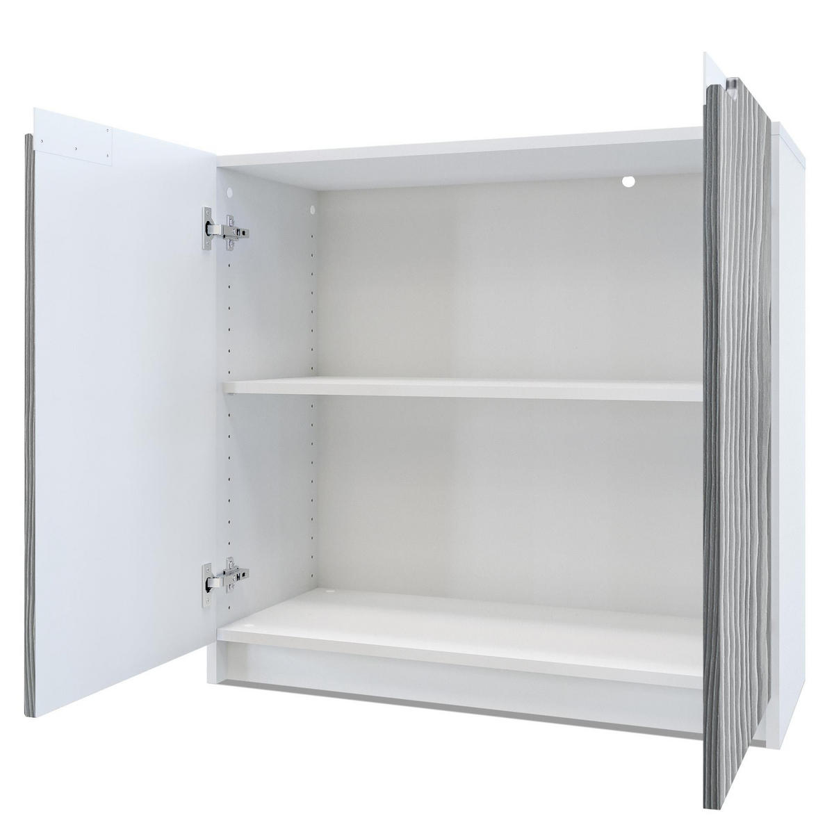 KOMMODE Logan Fronten in Grau Hochglanz - Grau, Holzwerkstoff (82/78/37cm) - Vladon