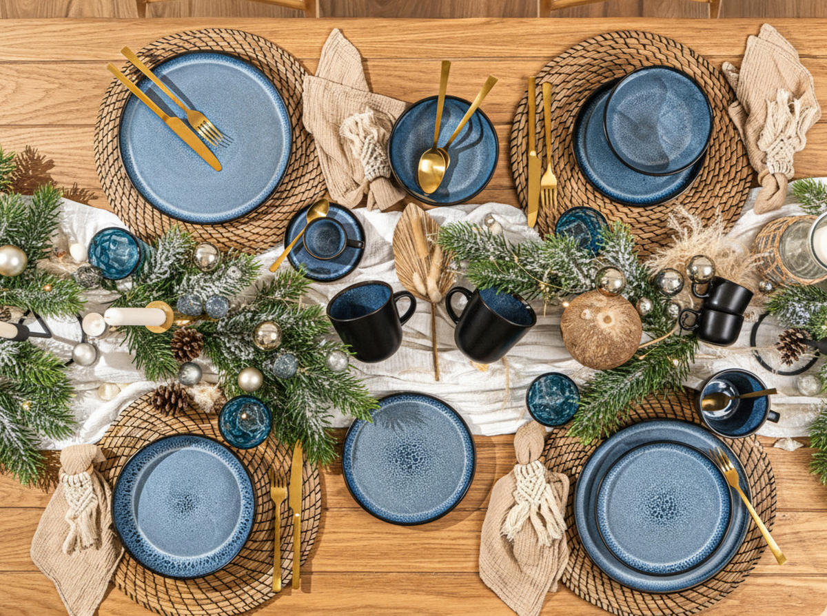 KOMBISERVICE ARUBA - 30-teilig aus Steingut - Blau, Keramik (44/45/54cm) - Sänger