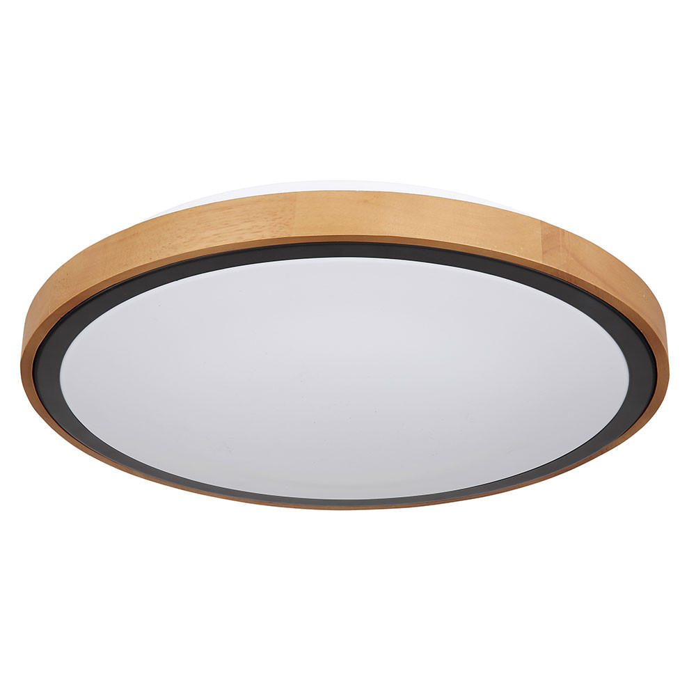 LED DECKENLEUCHTE Bruno Braun Holzoptik - Braun, Holz (43.7/43.7/11cm) - Globo Lighting