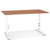 SCHREIBTISCH Höhenverstellbar Ergonomisch Design PELANO, Braun-Weiß 140x70x86,2 cm - Braun/Weiß, Holz/Metall (70/140/86cm) - KADIMA DESIGN
