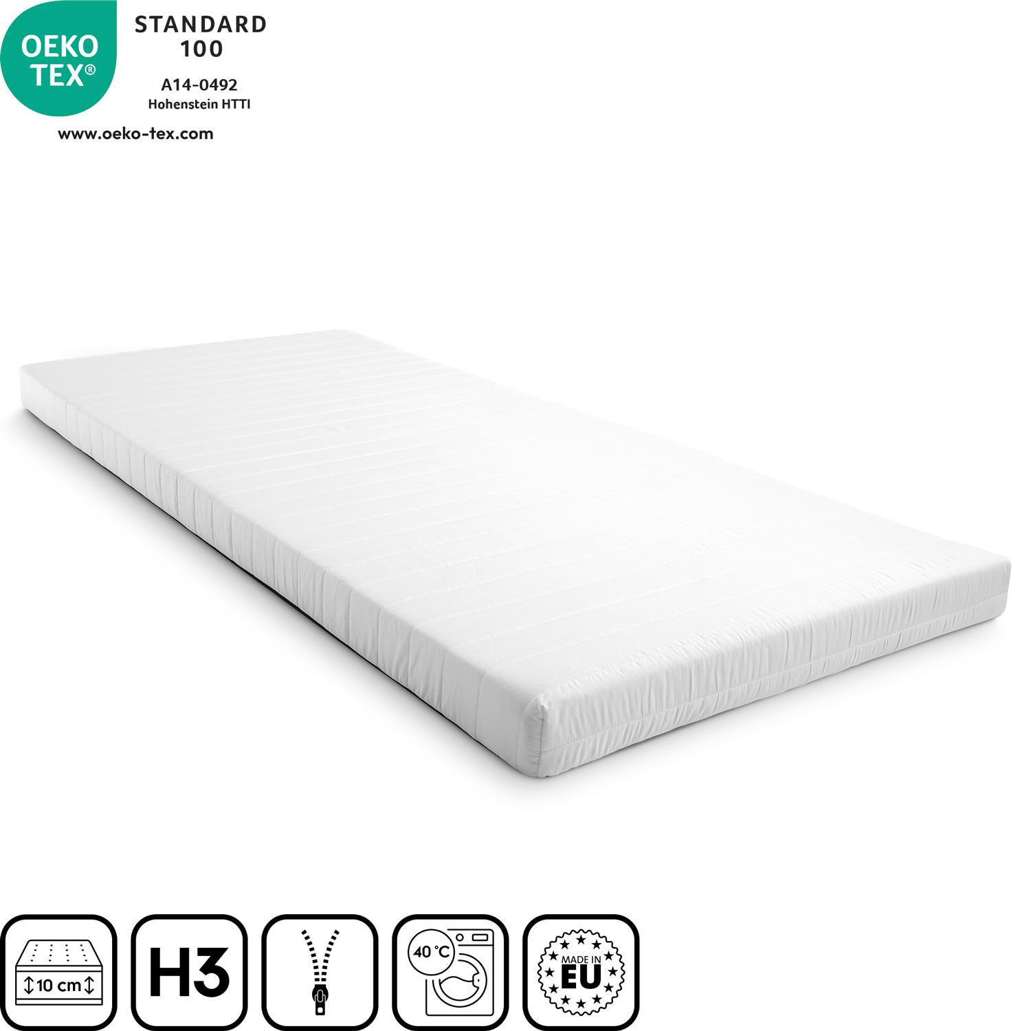 KOMFORTSCHAUMMATRATZE K10 100x200 cm - Weiß, Textil (100/200cm) - Matratzen Discount