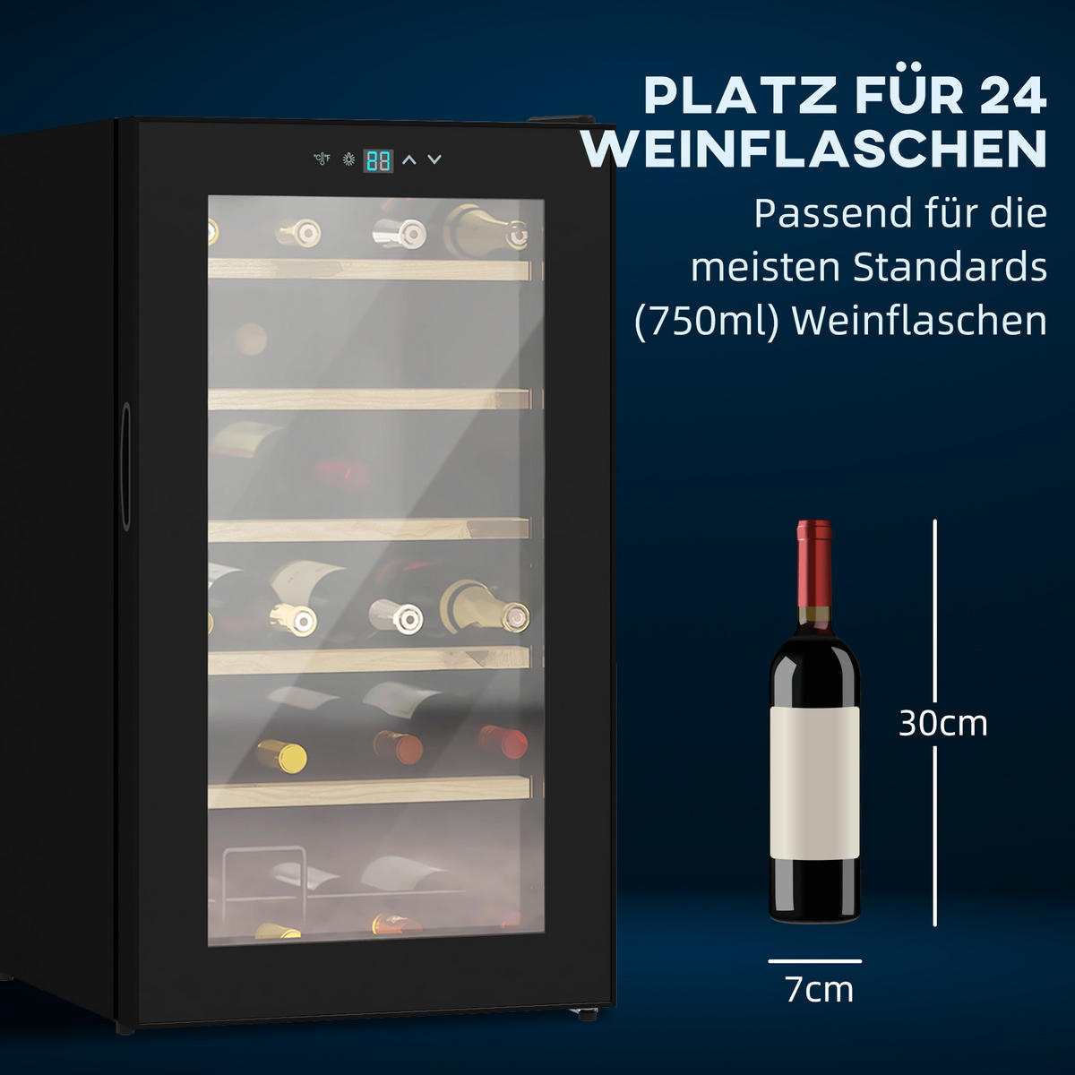 WEINLAGERUNG, Stahl, Schwarz, 43B x 45T x 75H cm - Schwarz, Metall (45/75/43cm) - HOMCOM