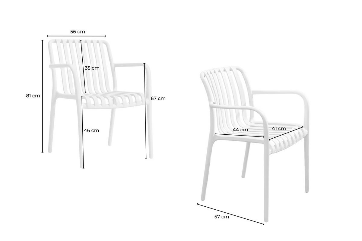 GARTENSTUHL MIAVA Cremeweiß Kunststoff Stapelbar - Creme, Kunststoff (56/81/57cm) - KAWOLA