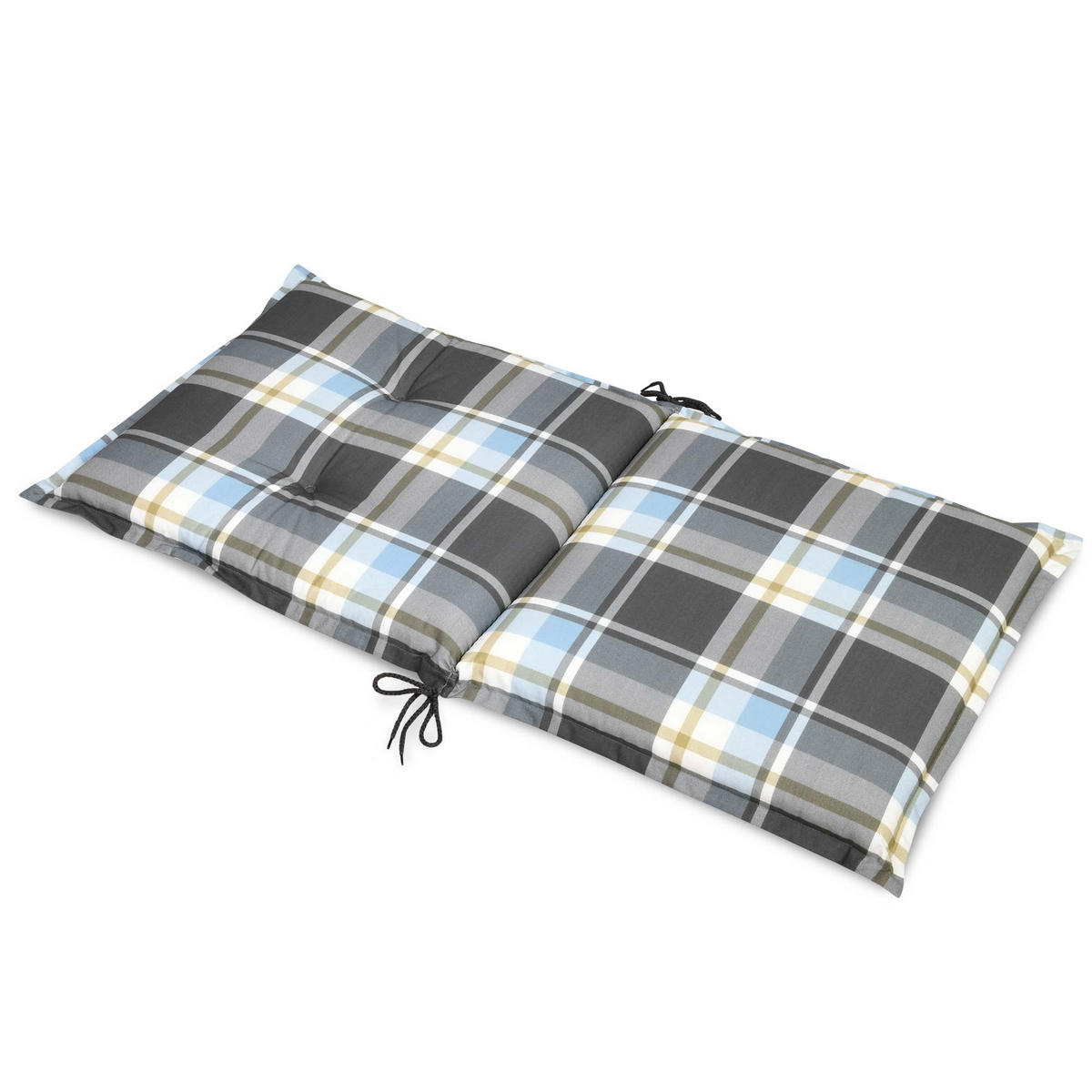 NIEDERLEHNERAUFLAGE Sunny BK 100/50/6cm Blau-Kariert 4tlg - Blau, Textil (50/6/100cm) - Beautissu 