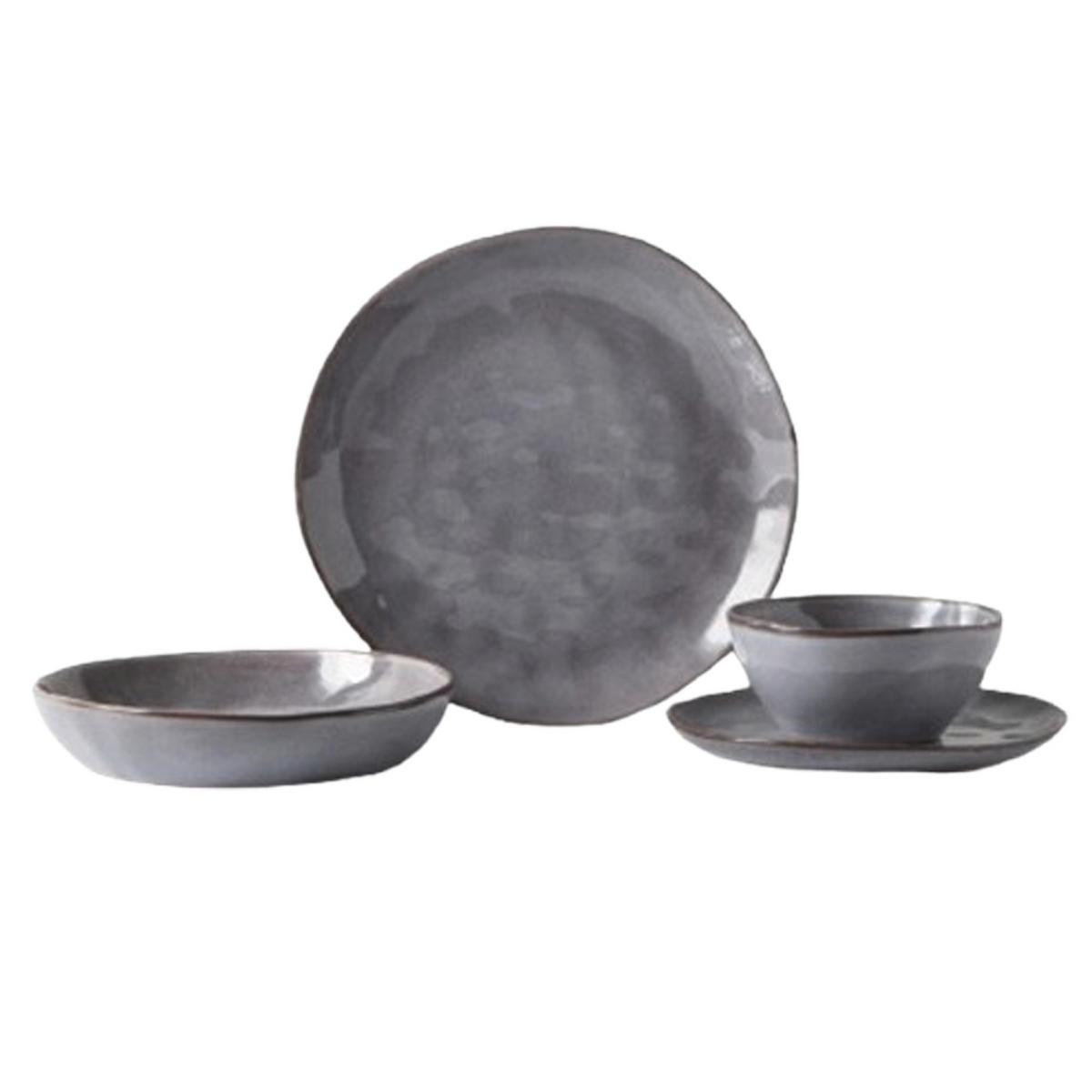 TAFELSERVICE AARHUS 16tlg. GRAU 4 PERSONEN - Grau, Keramik (31/30/41cm) - Mulex