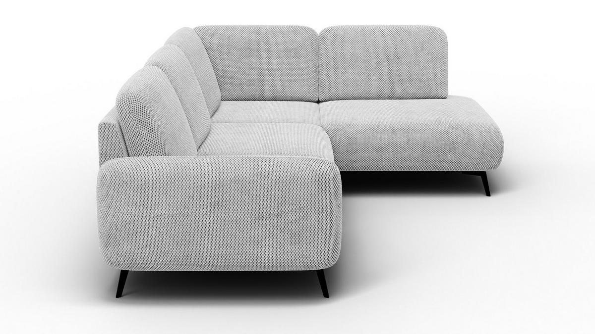 ECKSOFA FEBE 5-Sitzer rechts, hellgrau - Hellgrau/Schwarz, Holz/Textil (271/190cm) - Courtois Laville