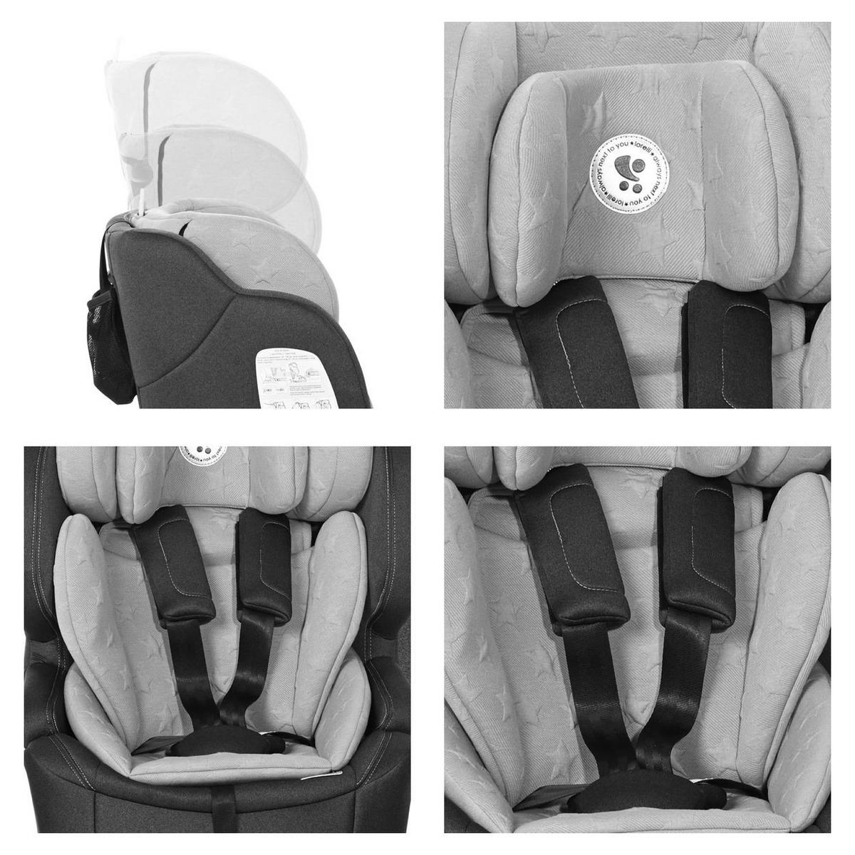 KINDERSITZ Andromeda i-Size hellgrau (76-150 cm) Isofix, Top Tether, verstellbar - Hellgrau, Kunststoff (48/59/52cm) - Lorelli