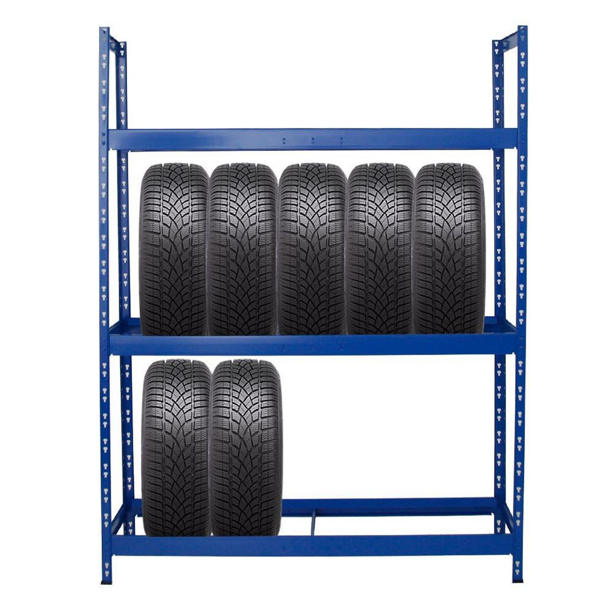 REIFENREGAL Tiger XL 2er-Set mit 2x 200x150x45 cm 300 kg Fachlast bis zu 36 Reifen Blau - Blau, Metall (300/200/45cm) - PROREGAL