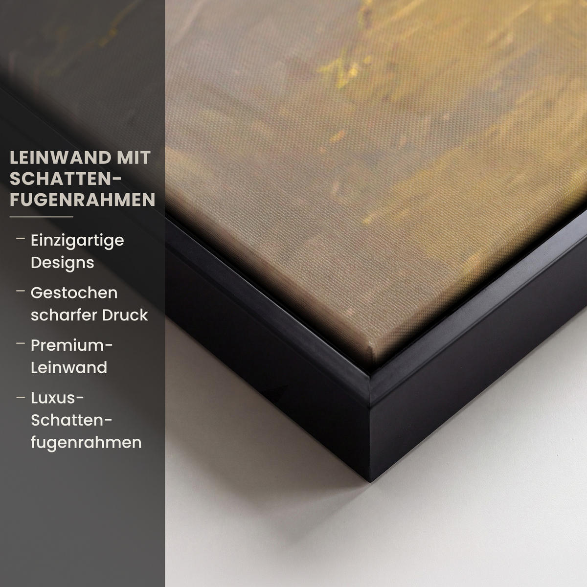 LEINWAND Bilder mit Rahmen - Gemälde - Welle - Jesus - Abstrakt - 90x140 - Goldfarben, Textil (90/140cm) - MuchoWow