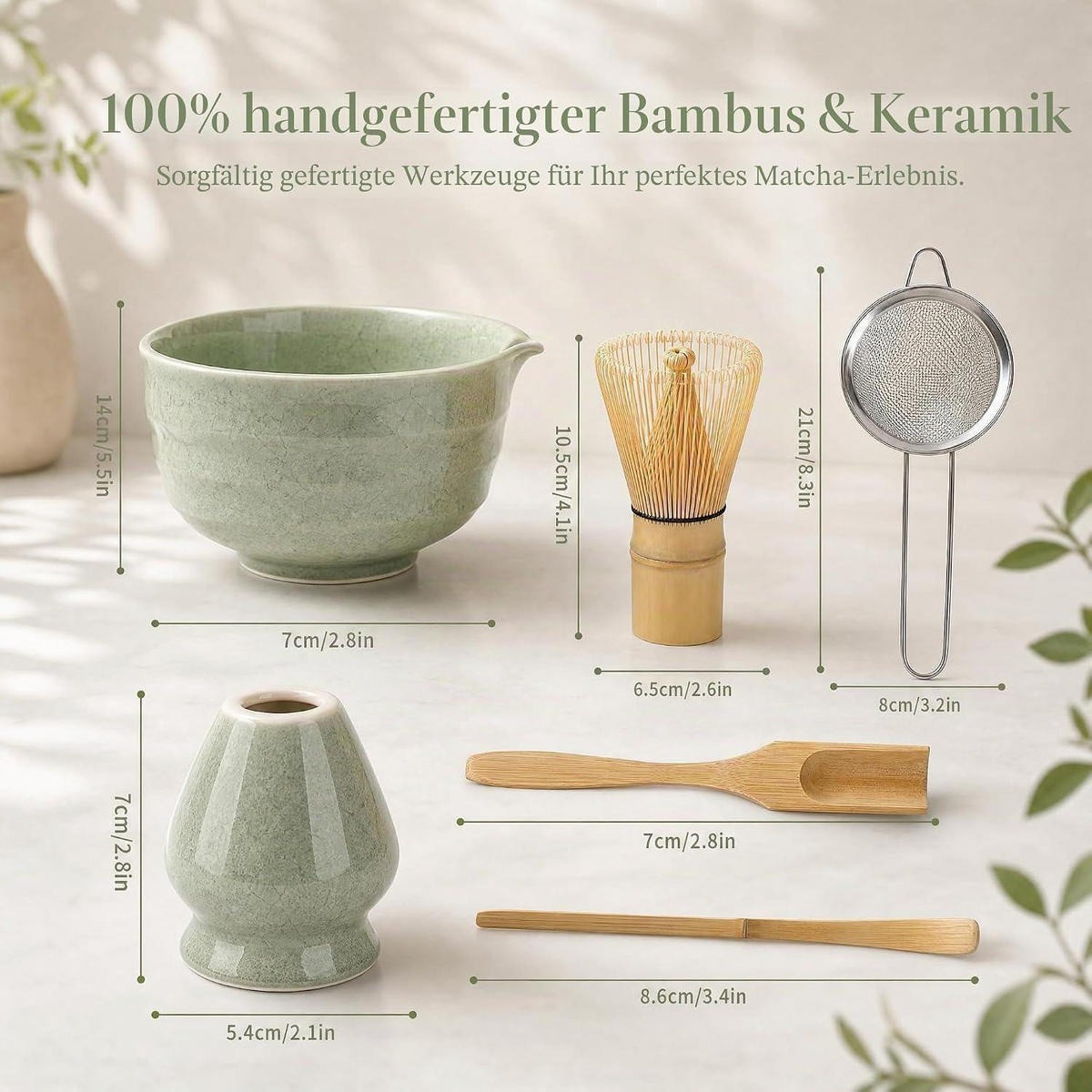 MATCHA Set 6-teiliges Set Grün - Grün, Keramik (14/1.5/14cm)