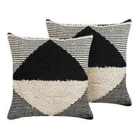 DEKOKISSEN 2er-Set Beige 50/50 cm Khora - Beige, Naturmaterialen/Textil (50/50cm) - Beliani