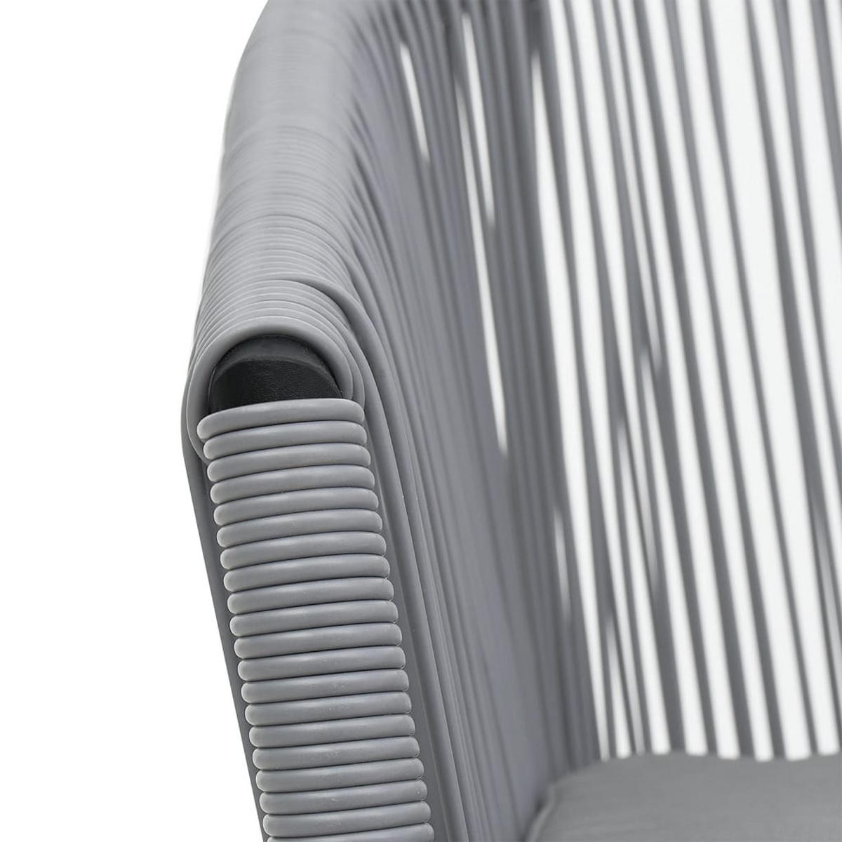 BISTROSET mit 2 Sessel und Kissen, aus PE-Rattan, in Grau, 3-teiliges Set - Grau, Kunststoff - vidaXL