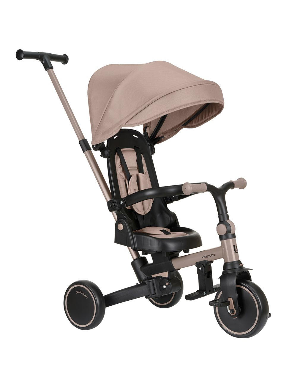 DREIRAD Aluma 5 in 1 Laufrad beige Schiebegriff Fußstütze Tragegriff Bremse - Beige, Metall (71/49/99cm) - Kikka boo