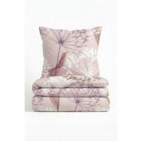 BETTWÄSCHE-GARNITUR Satin Pusteblume rose, 155x200 cm + 80x80 cm - Rosa, Textil (155/200cm) - biberna