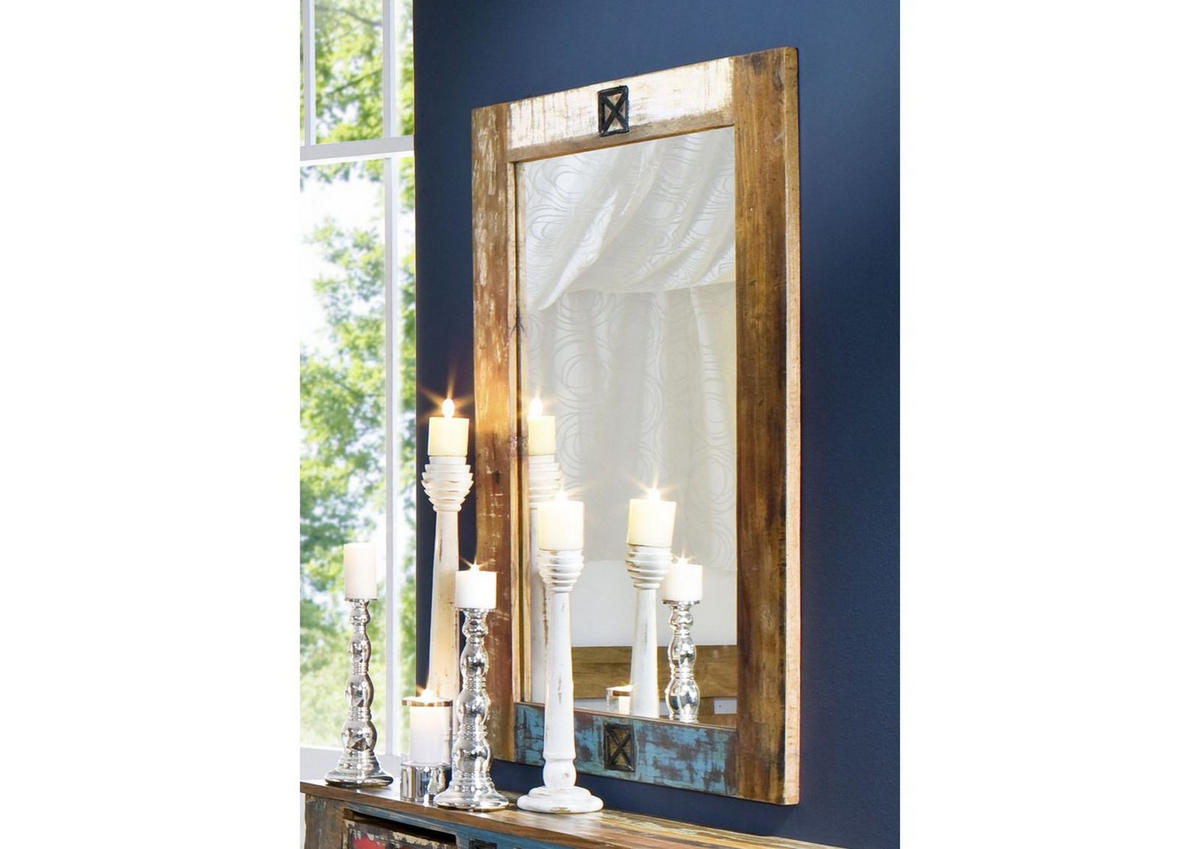 SPIEGEL Altholz 120x80x3 mehrfarbig lackiert NATURE OF SPIRIT #04 - Multicolor, Holz (120/3/80cm) - Massivmoebel24