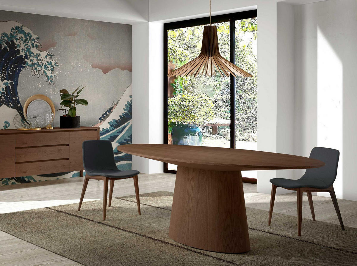 ESSTISCH Esstisch ovale Walnuss Ø220/110/76 cm - Walnussfarben, Holz (110/220/76cm) - ANGEL CERDA