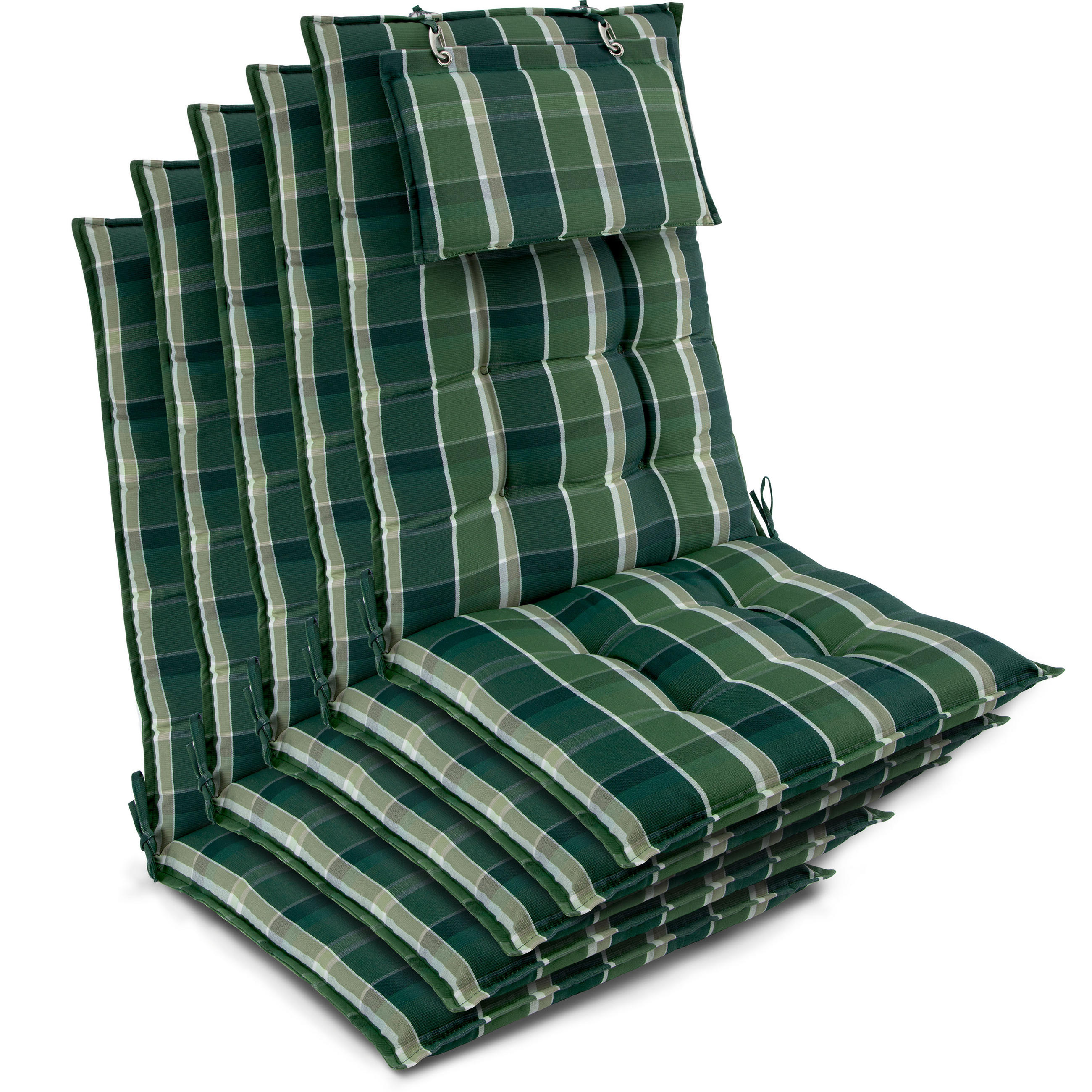 HOCHLEHNER Sun-HL 119x50x8cm Grün-Kariert (5tlg) - Dunkelgrün, Textil (50/120cm) - Beautissu 