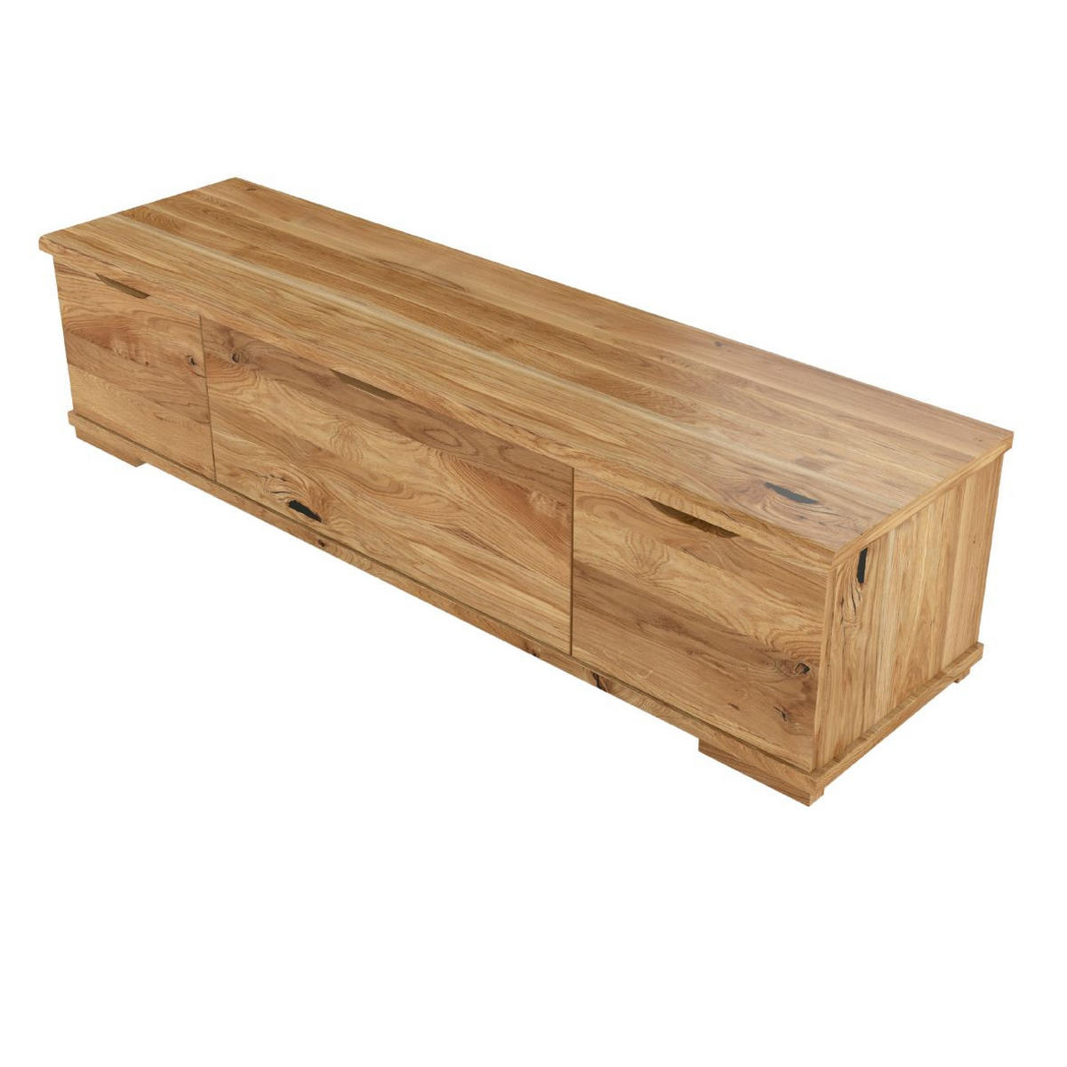 MASSIVHOLZ-TV-SCHRANK Arhus, Eiche - lackiert, Naturfarben - Eichefarben, Eichenholz/Holz (157.2/38.5/45cm) - Visby